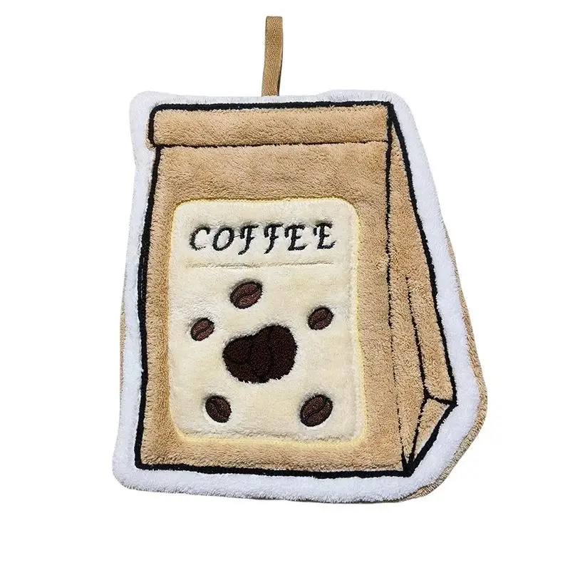 1 Stück saugfähiges Handtuch, Kaffeetuch, Handtuch für die Küche und das Badezimmer, Handtuch mit Cartoon-Motiv, praktisches Handtuch zum Aufhängen. – Detail 7