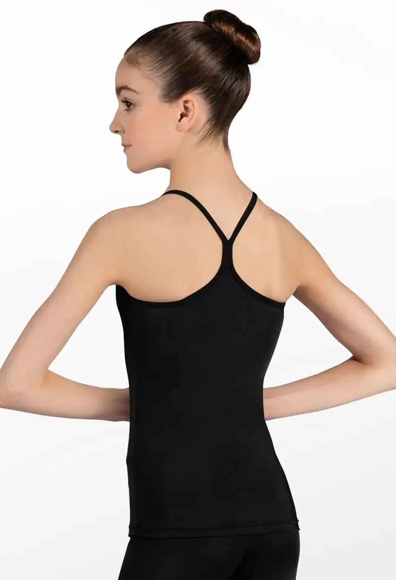 

Black suspender back cross tight top jazz performance outfit