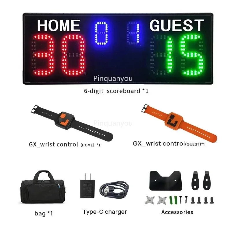 لوحة النتائج الإلكترونية المحمولة LED مع أسماء اللاعبين للتنس وكرة السلة والسنوكر والسباحة - آلة ألعاب WiFi #3