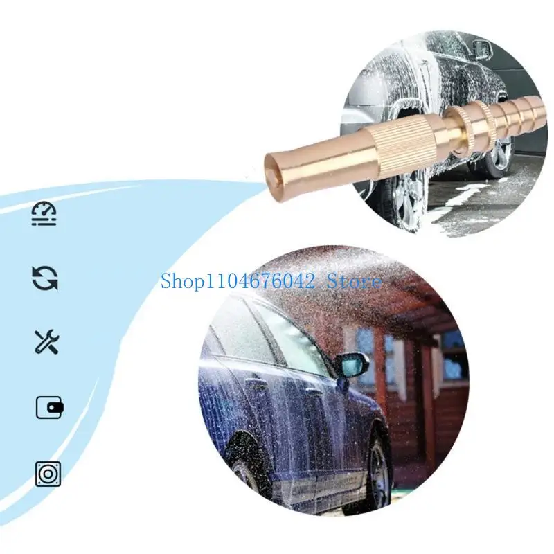 652F Brass Hose Nozzle High Pressure Garden Hose Nozzle Heavy Duty Water for Garden Hose Washing for Cars Cleaning