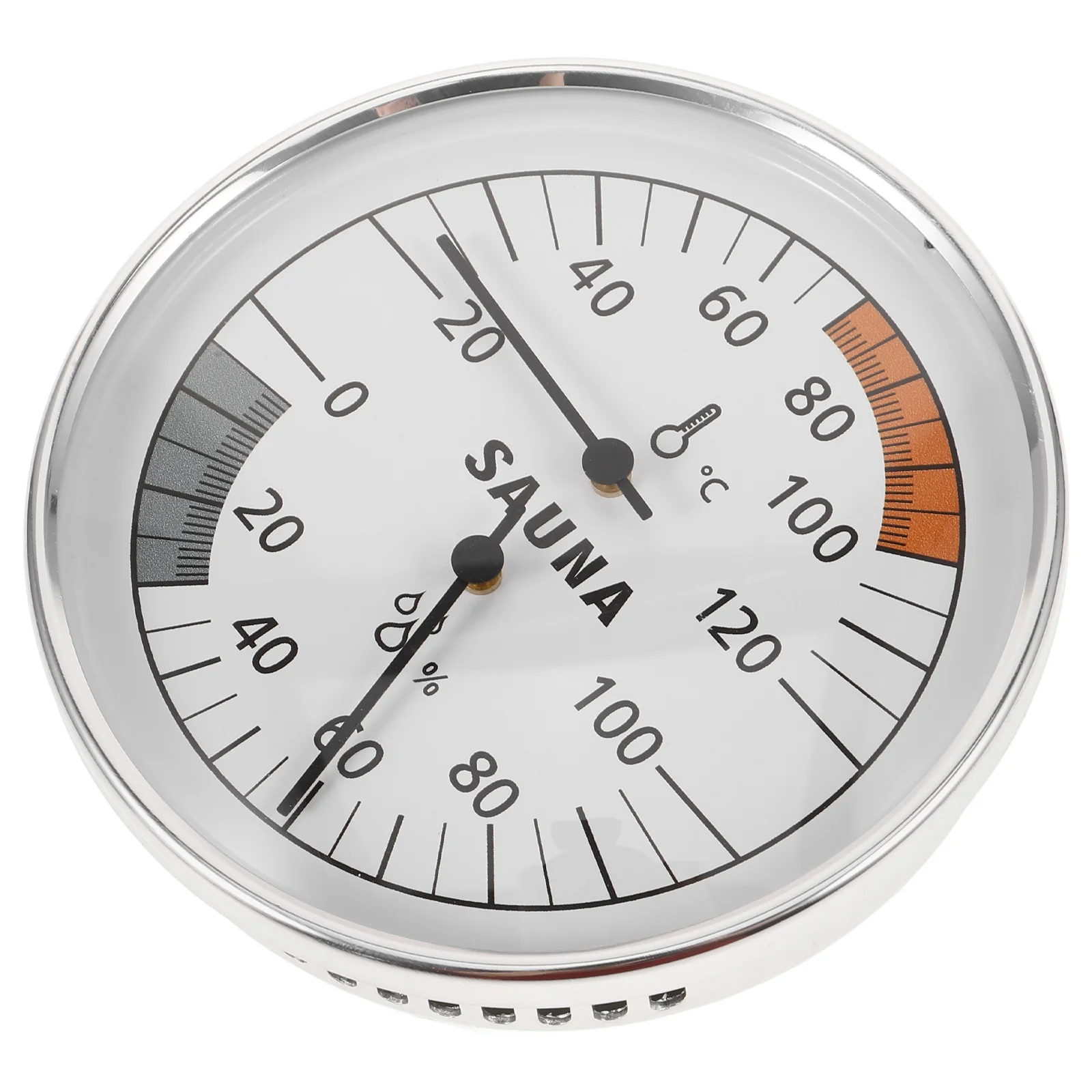 Sauna Temperature and Humidity Meter Thermometer Hygrometer Hygrothermograph Stainless Steel Hanging Gauge Simple Indoor