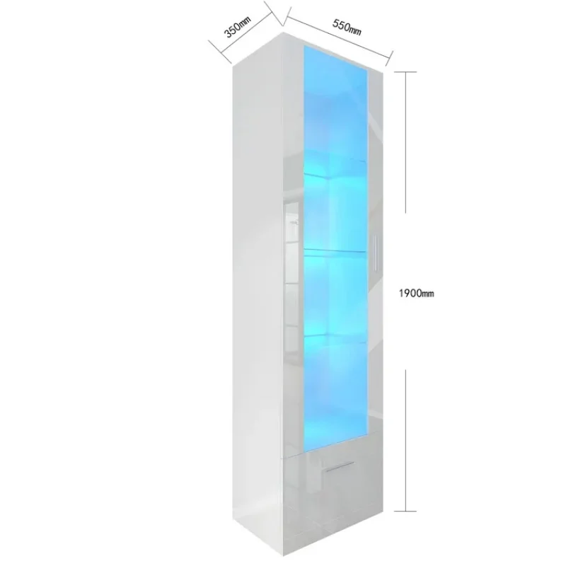 Custom, New Style Living Room Display Cabinet Glass Cabinet Display With Led Light