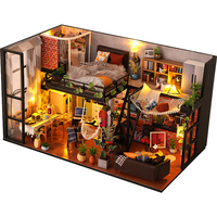 DIY Casa Wooden Miniature Building Kit Doll Houses with Furniture Modern Loft Villa Dollhouse Handmade Toys for Girls Xmas Gifts