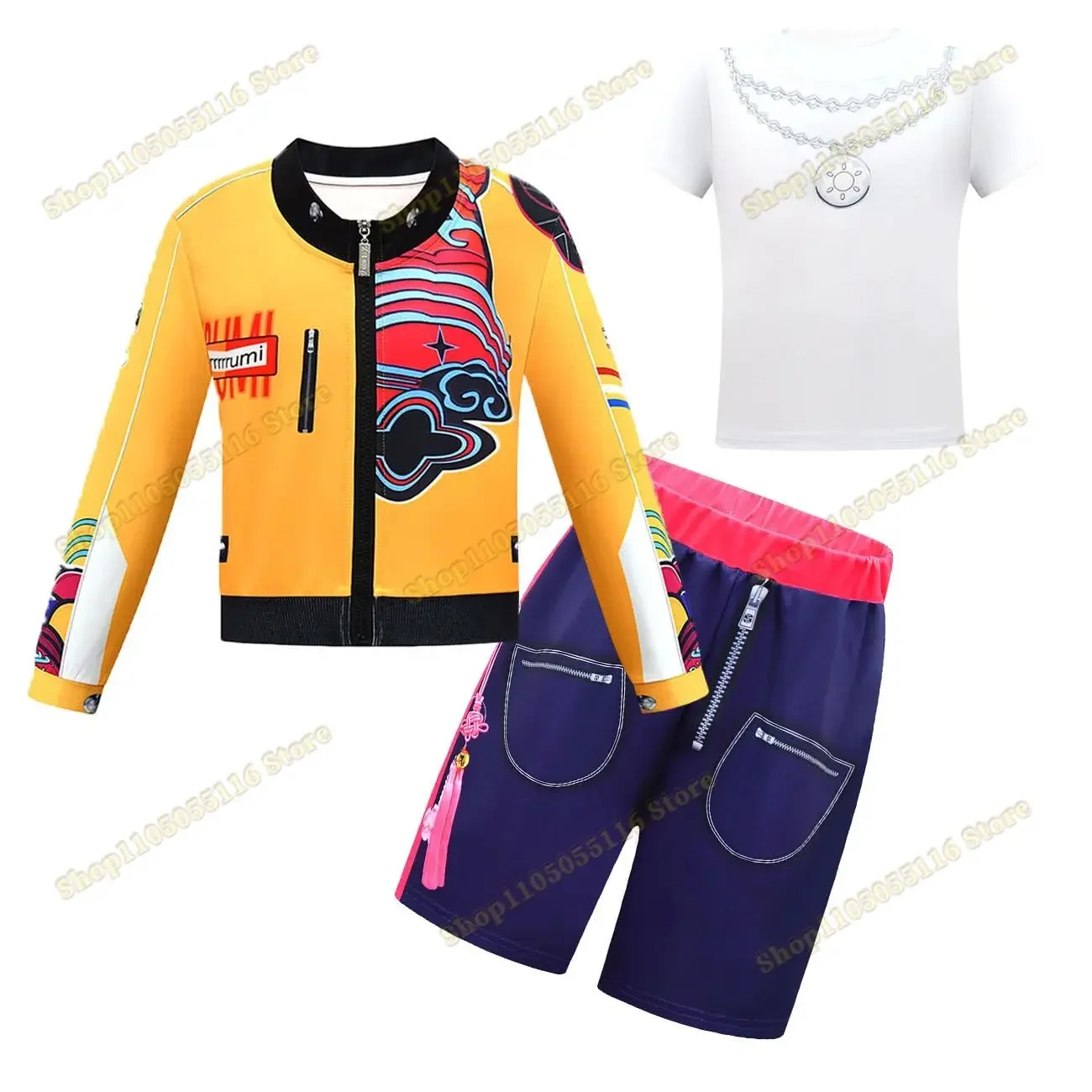 2025 어린이 애니메이션 영화 K-POP 조이 코스프레 데몬 헌터즈 할로윈 카니발 파티 여성 의상 한국 의류 액세서리 세트