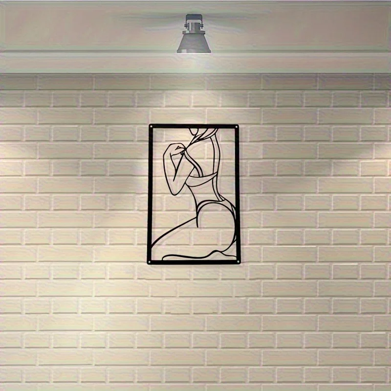 Woman Line Drawing Metal Wall Art, Minimalist Home Decor & Housewarming Gift