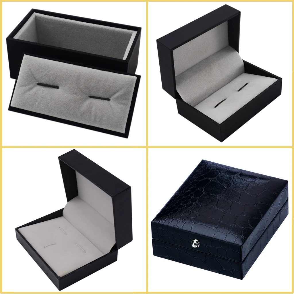 SAVOYSHI Black Jewelry Box New Small Leatherette Paper Materials Package Cufflinks Gift Box Customization