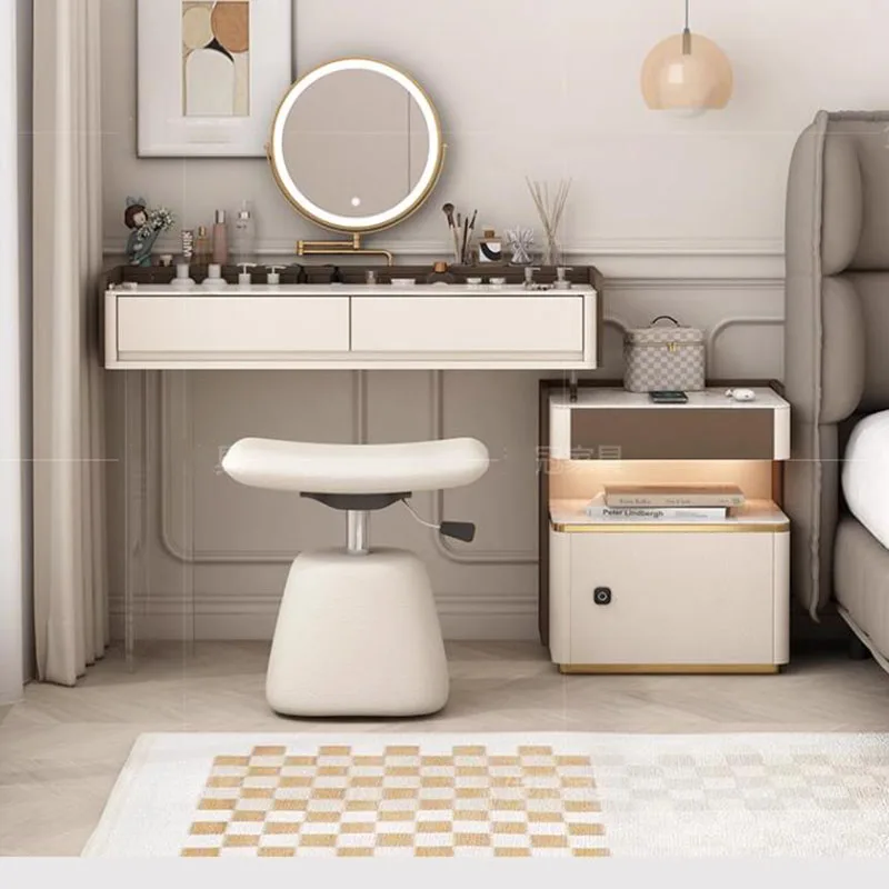 

Vanity Dressing Table Nordic Stand Storage Light Mirror Nightstands Computer Desks Bedroom Closet Penteadeira Home Furniture