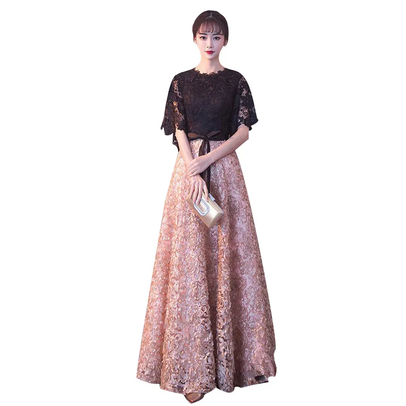 Evening dress new style banquet mid-length party birthday party evening dress dress