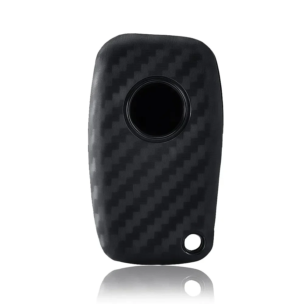 Carbon Fiber For Fiat Grande Punto Panda Dot Streetka Vehicles For Ford KA  Silicone Car Remote Key Cover Holder view 3
