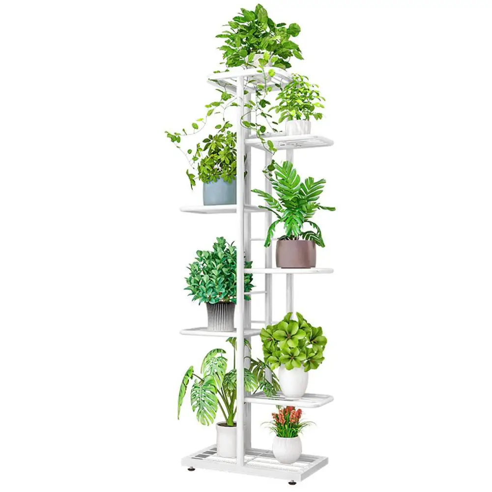 

7 Tier Plant Stand Indoor Outdoor - Elegant Layered Structure Multi-Purpose Use with Rust-Resistant Iron Ideal for Corner Spaces