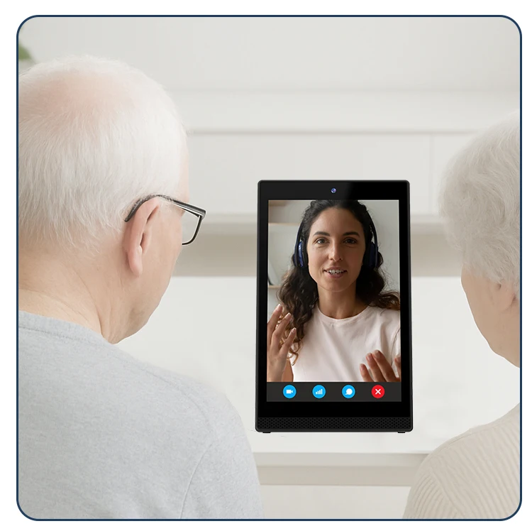 Portworld L-Shaped Vertical Smart Touch Panel,  10-Point Touch, POE Power Supply, Android RJ45 Home Elderly Video Calling Device