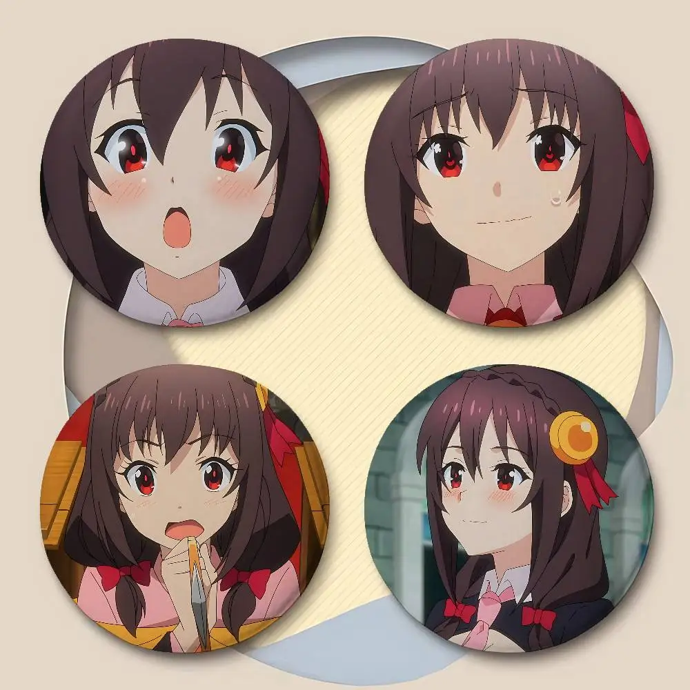 Anime Y-Yunyun Badges Peripheral Lapel Pins Tinplate Round Brooch For Shoulder Bag Accessories Souvenir Gifts