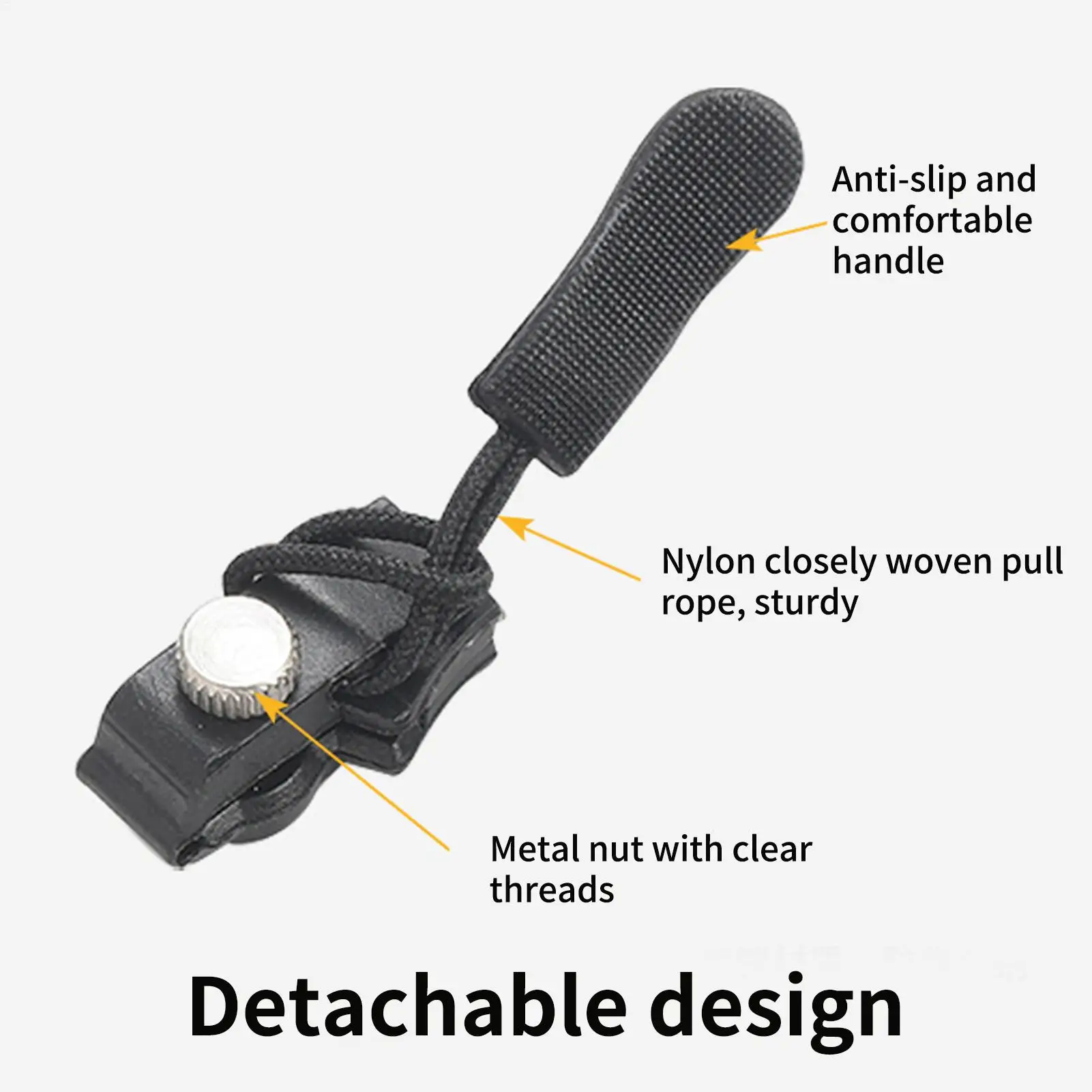 3Pcs Universal Zipper Repair Kit Quick Instant Detachable Zipper Head Replacement Zipper Slider Pull for Jacket Bags Coat Sewing