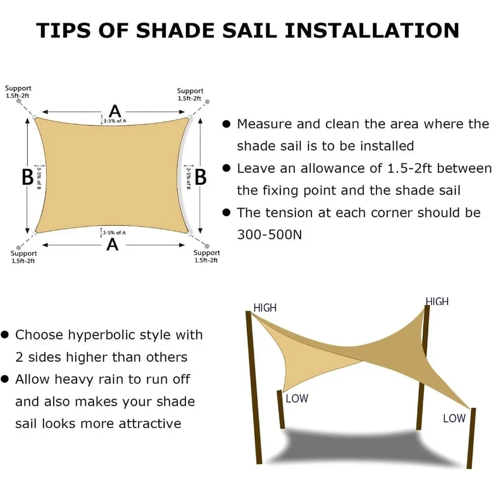 Imagem -04 - Bloco Canopy Toldo Shelter Tecido Pano uv Sun Shade Sail Areia Oversize Retângulo Tela 20 X26 uv