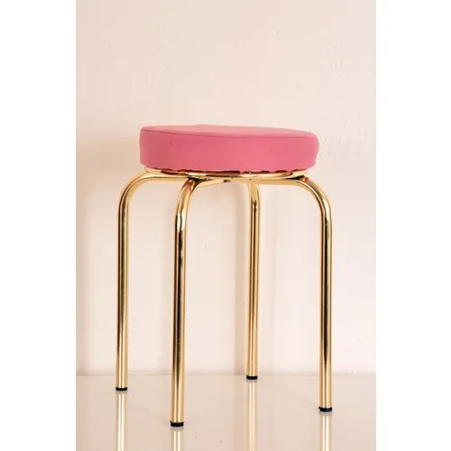 Indomitable Masacılık Teklipembe Thai Feather Gold Profile Stool Metal Stool Kitchen Stool Thick Stool