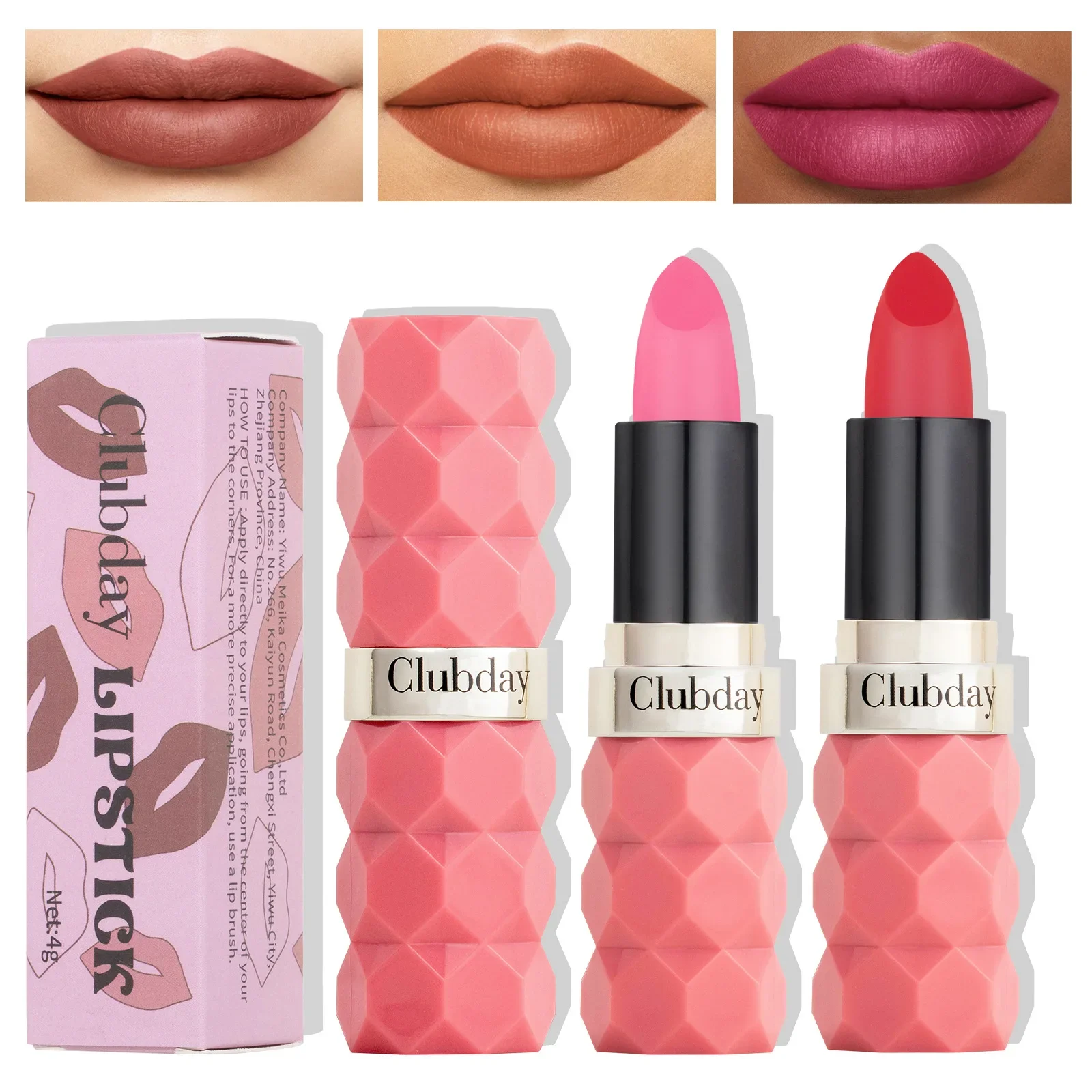 Soft fog masonry cut matte lipstick easy to color non-stick cup natural nude lipstick to improve color lip makeup