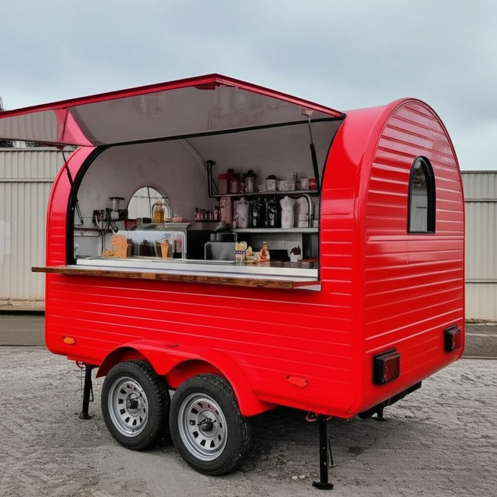 Luxury Multifunctional Sales Sales Truck Small Round Mobile Food Truck Food Trailer for Sale in Europe