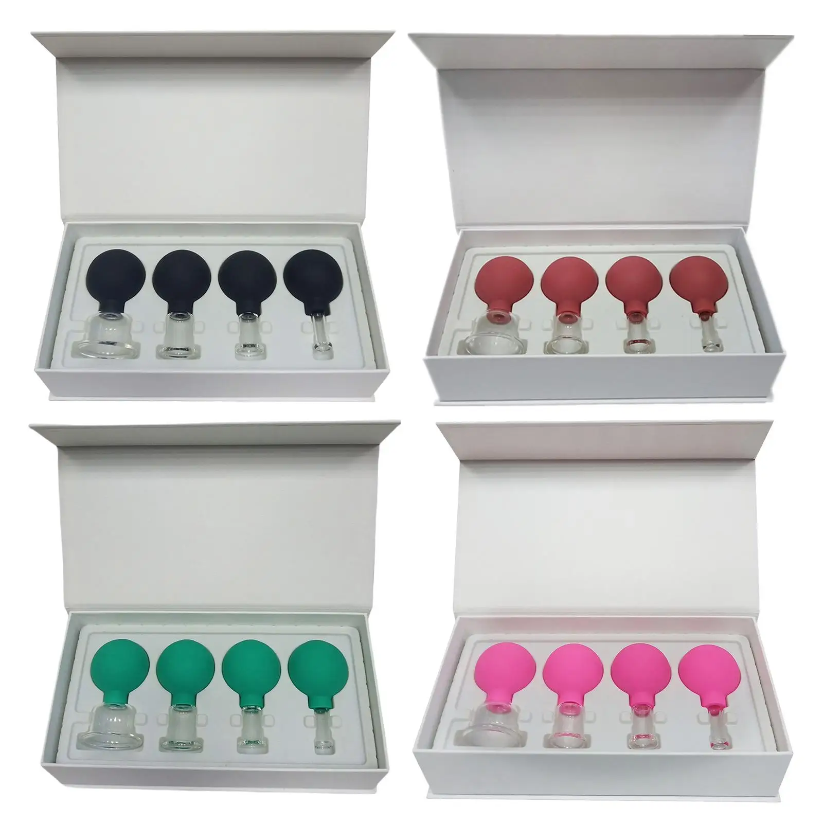 

Set of 4 Cups Anti-Cellulite Facial Cupping Sets Vacuum for Facelift