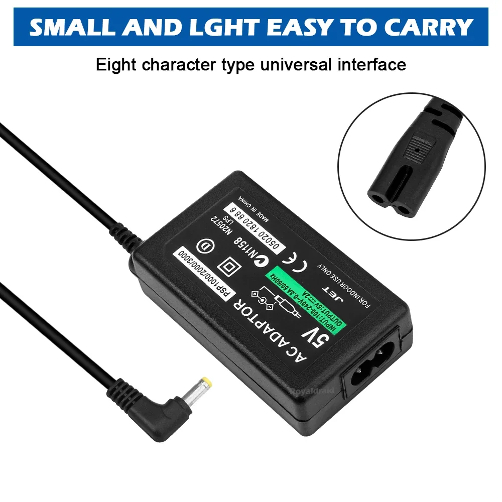 NEW EU US Plug For PSP Charger 5V AC Adapter Home Wall Charger Power Supply Cord for PSP 1000 2000 3000 Game Console Accessorie