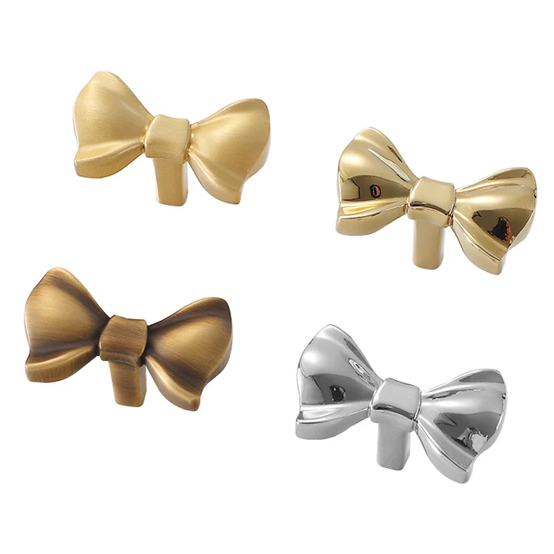 

8PCS Solid Brass French Bowknot Furniture Pulls Handles Drawer Knobs Cupboard Wardrobe Closet Dresser Cabinet Pulls Decorations