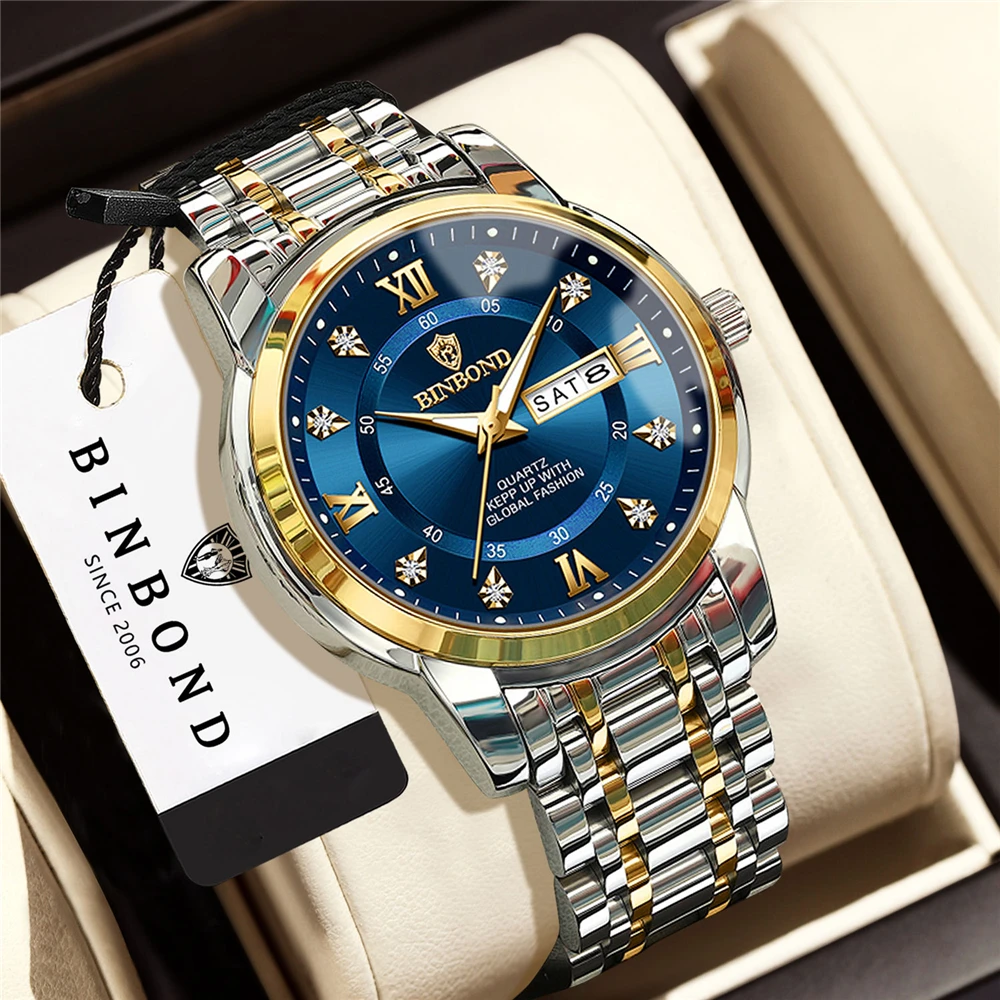 

New Brand Man For Gifts Diamond Clock Men Luxury Watch Automatic Watches Mens Fashion Quartz Wristwatches Gold Reloj Hombre 2026