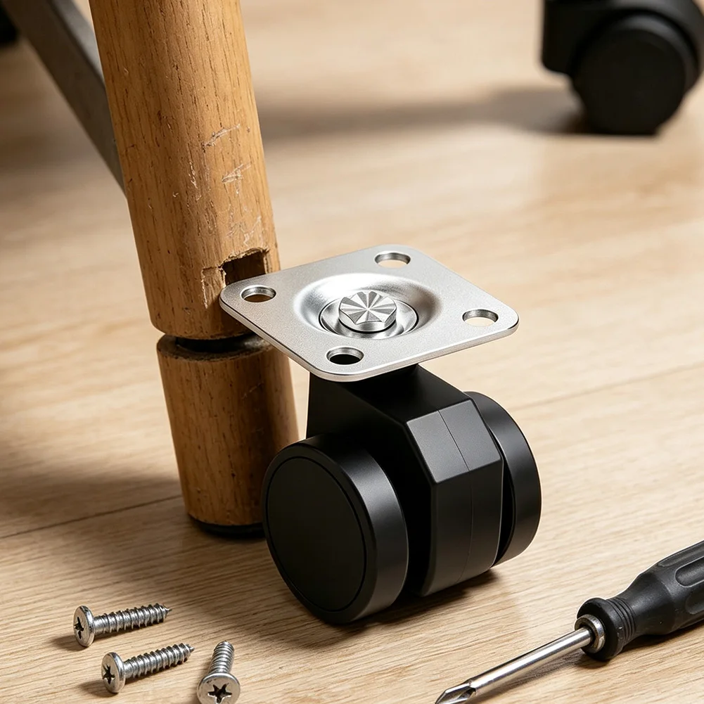 Swivel Chair Casters With Brake Safe Smooth Rolling Office Gaming Desk Chair Furniture Replacement Wheels Home Office Accessory