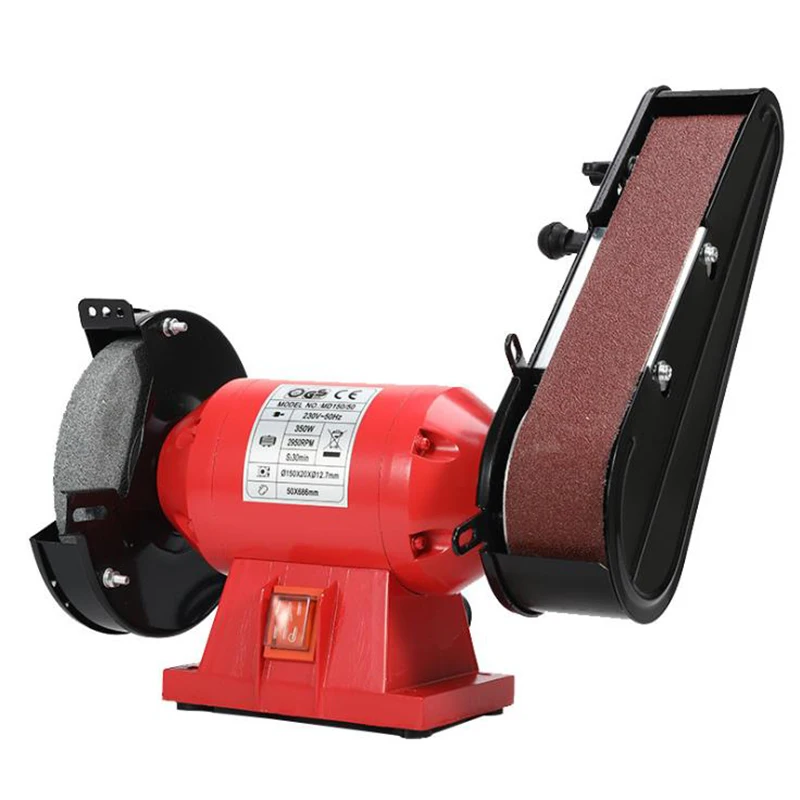 High Power Bench Type Grinding Wheel Belt All-In-One Multi-Function Miniature Grinder Belt Polishing Machine 230W