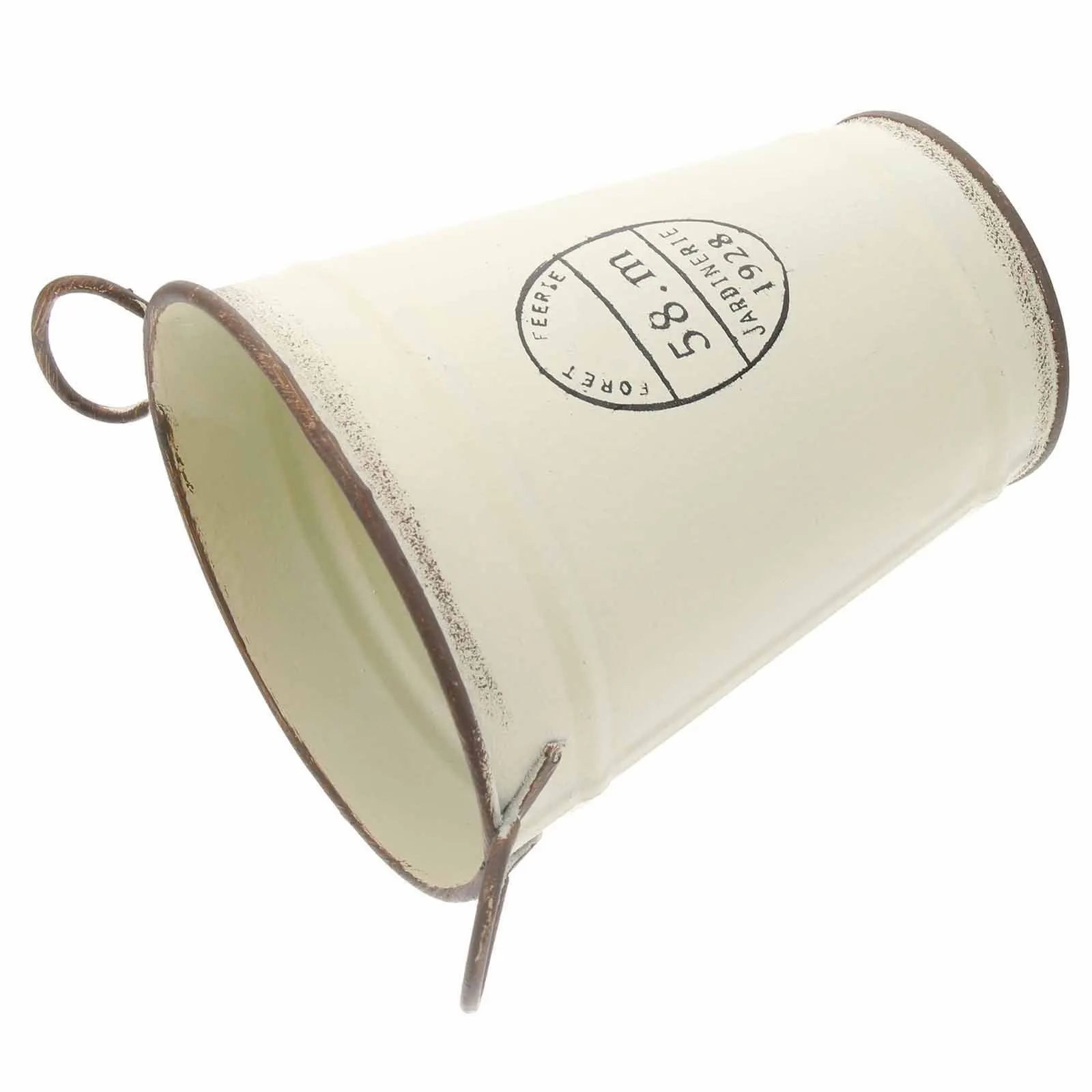 

Round Iron Bucket Vintage Planter for Indoor Outdoor Garden Decor Flowerpot Retro Metal Container Planting Hanging Storage