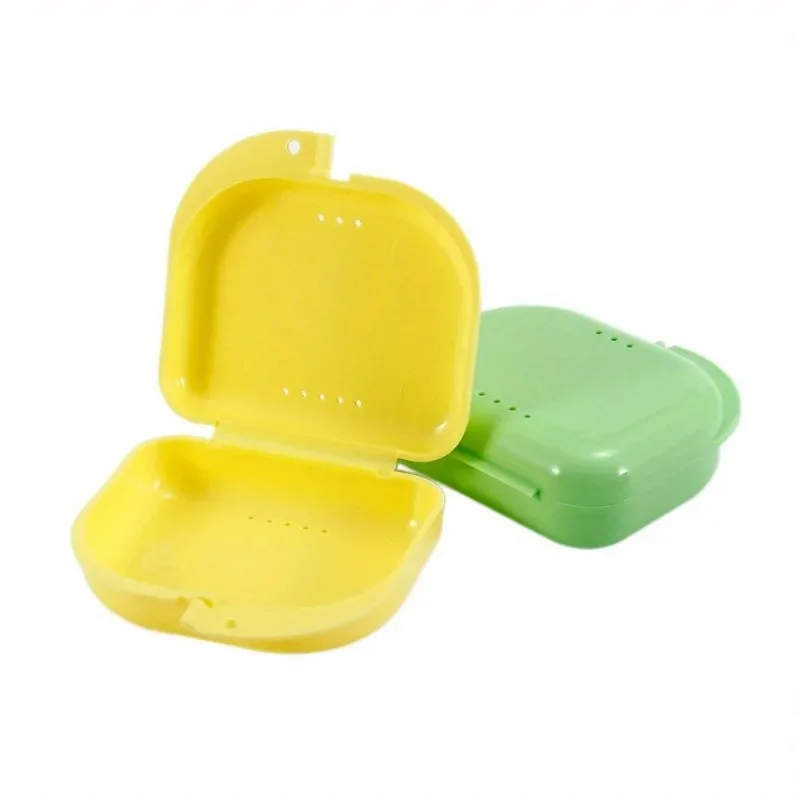 Tooth Retainer Mouth Guard Storage Box Portable Colored Fake Teeth Denture Case Oral Hygiene Household Supplies