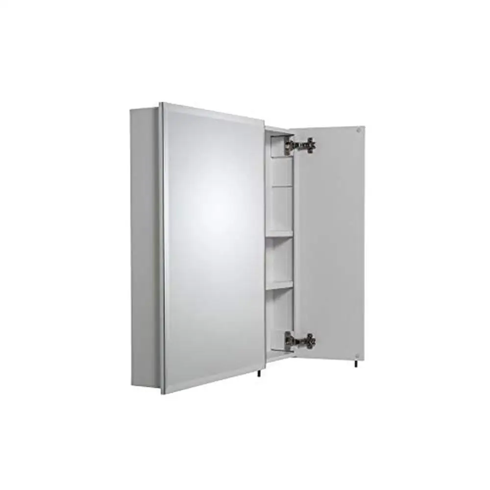 Shawdon-armario bi-view de doble puerta, organizador de almacenamiento de baño de acero blanco, estante ajustable, estantes internos de forma cuadrada, 30x30