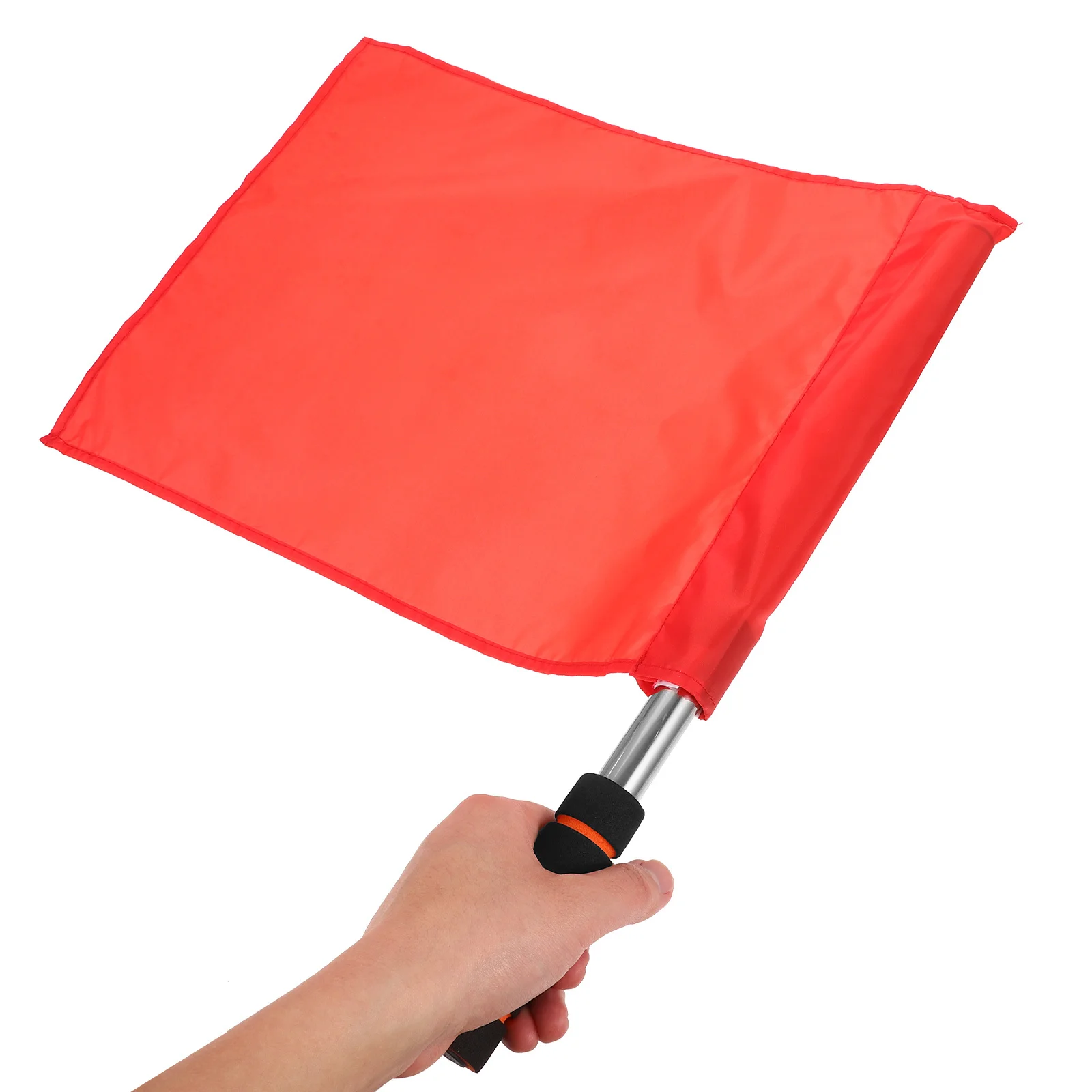 

4Pcs Referee Flags Solid Color Waterproof Lightweight Hand Event Stainless Steel Pole Grip