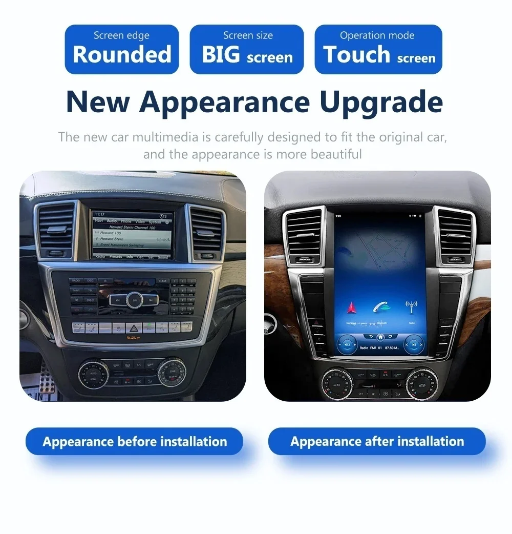 

12.3 Inch Qualcomm Car Radio For Mercedes Benz ML GL W166 X166 2012-2015 Android 14 Multimedia Player GPS Navi Wireless Carplay