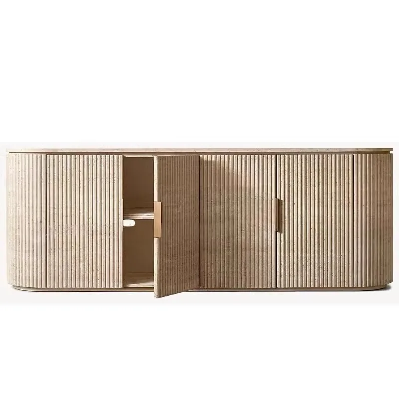 Beige Door Sideboard, Buffet Cabinet, Restaurant Minimalist Stone Locker