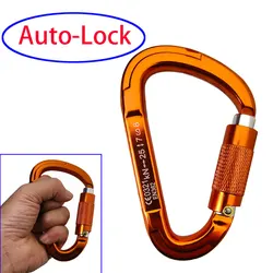 25KN Climbing Rock Climbing Auto Locking Clip Carabiner for Mountaineering Rappelling Rescue Camping Hiking Caving Ascend