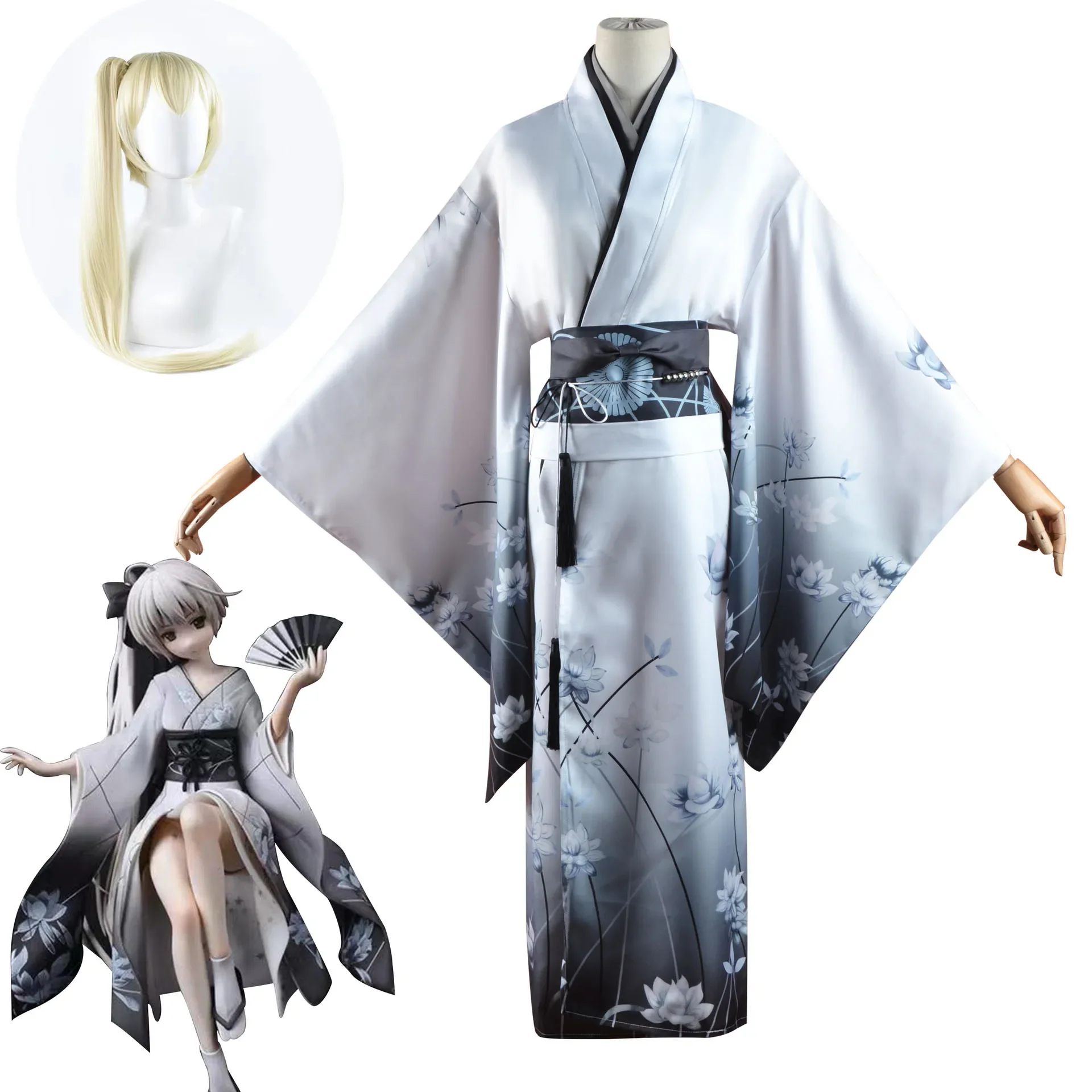 

Kasugano Sora Cosplay Costume Kimono Bathrobe Yosuga No Sora Sky of Connection Japanese Cosplay Costumes for Women