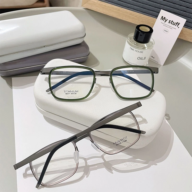 Дания, безвинтовая брендовая копия, сверхлегкие очки ручной работы из чистого титана, мужские очки с большим лицом, ацетатный кольцевой модуль, оправа для очков ﻿