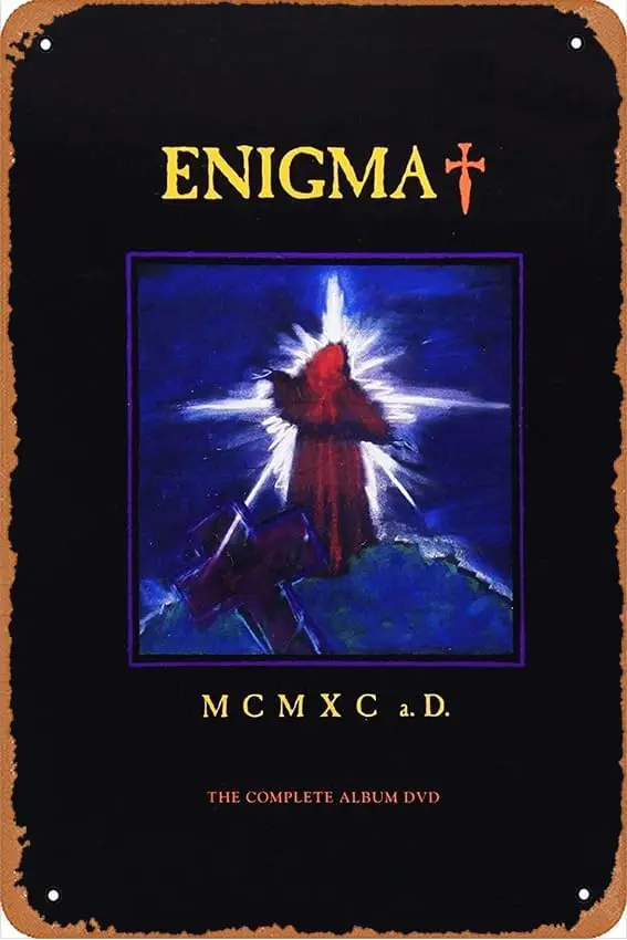 إنجما: MCMXC a.D. ملصق الفيلم لتزيين جدران المنزل، لافتة معدنية كلاسيكية مقاس 8 × 12 بوصة