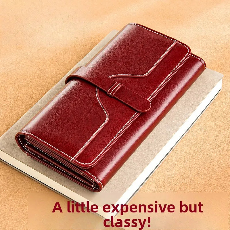 

Женский длинный кошелек, модная кожаная сумка в стиле ретро, большая вместительная сумка, вмещает мобильный телефон, элегантная качественная сумка из синтетической кожи