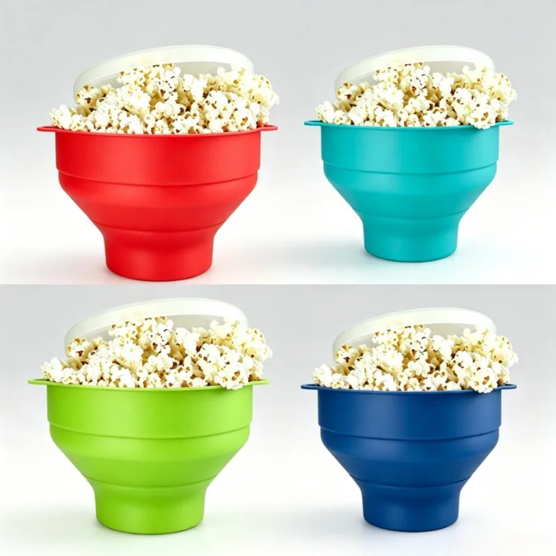 5.7 Inches Silicone Popcorn Popper,Collapsible Microwave Popcorn Maker Without Oil for Easy Storage for Light, Healthy Snacking