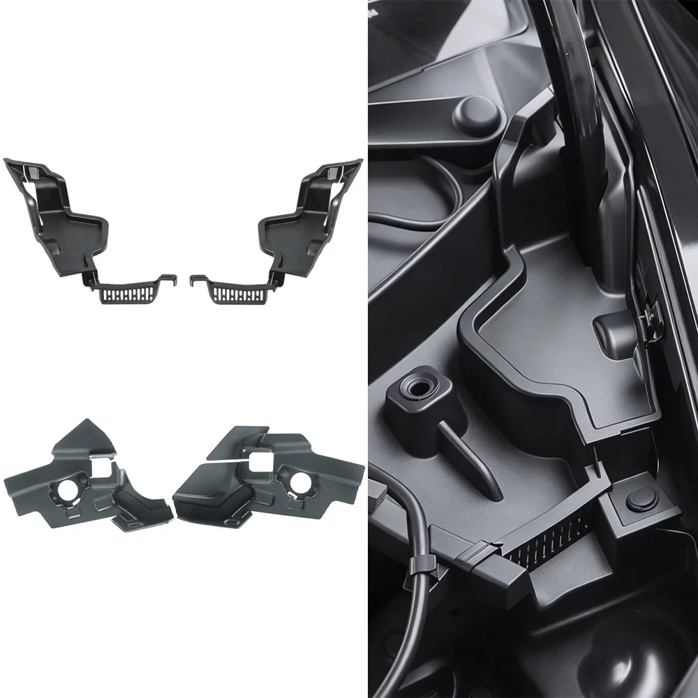 2Pcs Debris Filter Front Trunk Hood Water Guide Device Anti-Clogging Net Protective Cover For Tesla Model Y Model 3 Highland