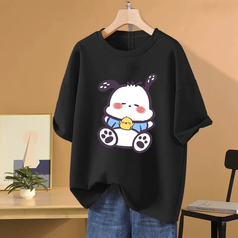 Sanrio Pochacco Men's and Women's printing T-shirt men and women casual street sports student couple T-shirt