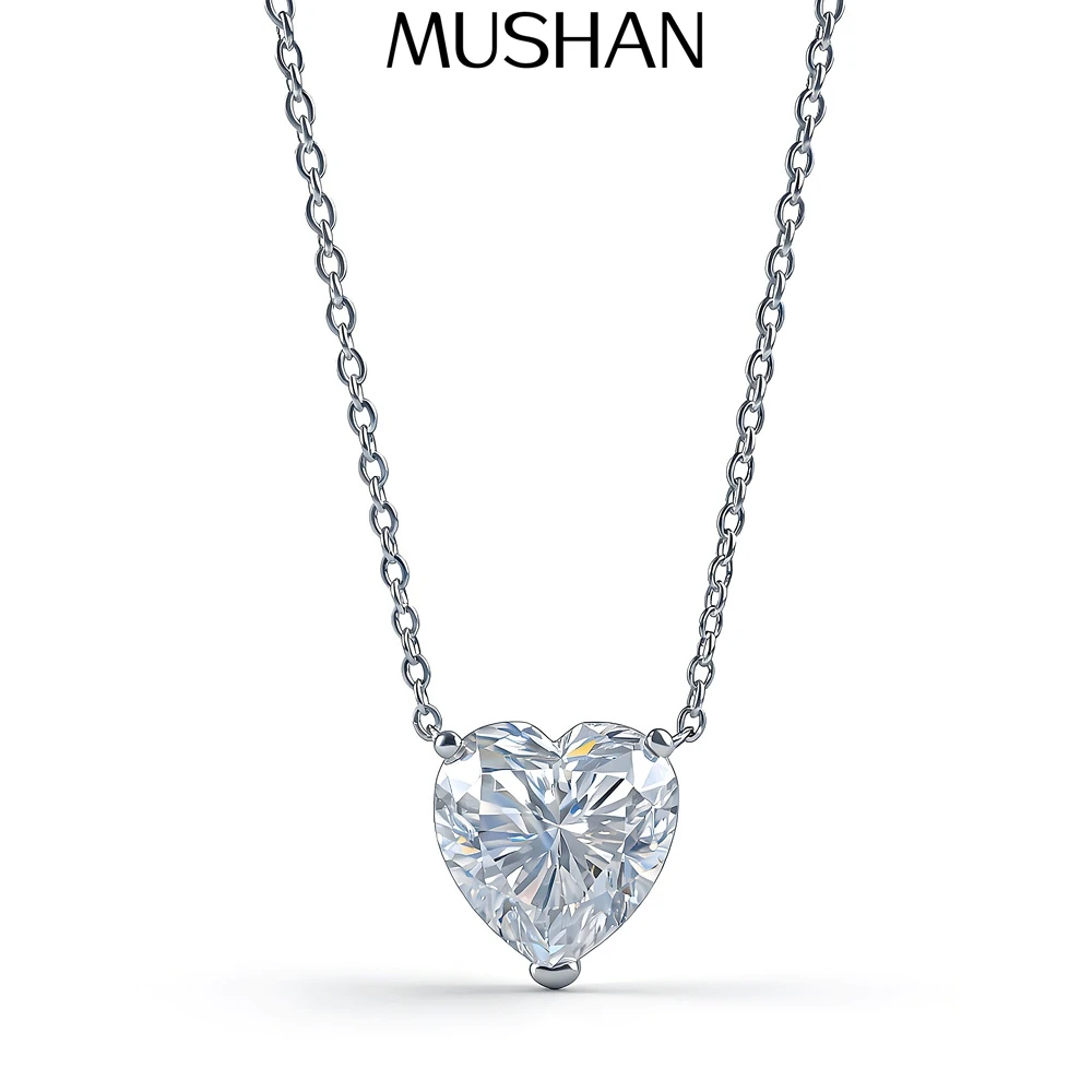 

MuShan Luxury Jewelry 925 Sterling Silver Drop Pendant VVS Moissanite Office for Ladies 18K Gold Plated MST Patent Non Tarnish