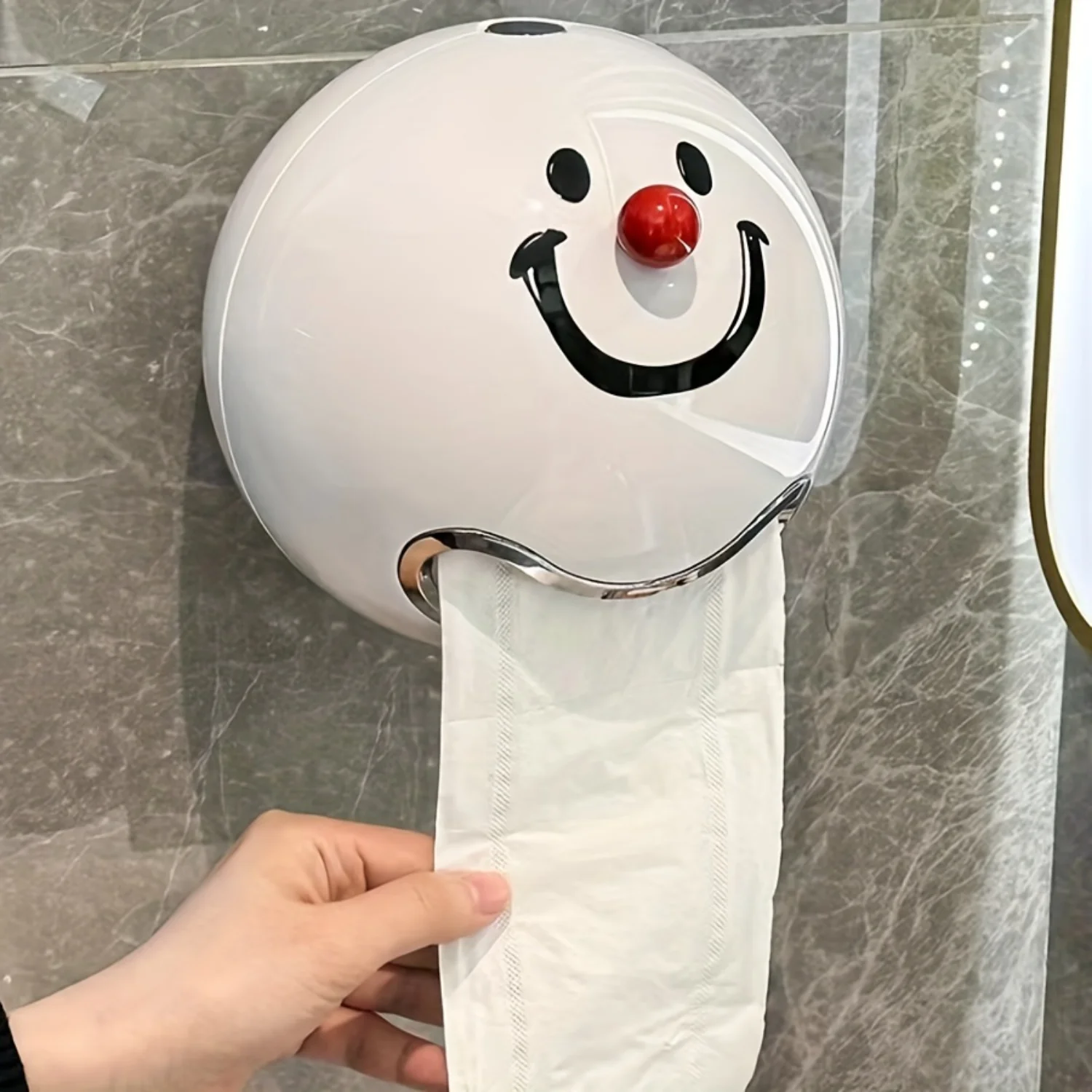 Cartoon Toilet Paper Box, Wall-mounted Tissue Container for Bathroom/Kitchen, Waterproof Organizer, No Drilling, Easy Access