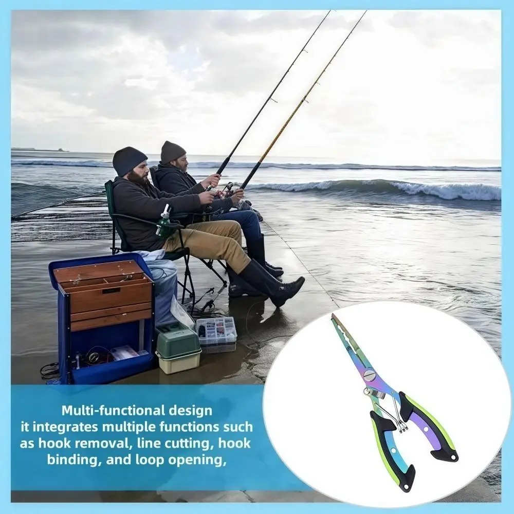 متعددة الوظائف الصيد إبرة زردية طويلة الفولاذ المقاوم للصدأ جيب تصميم الصيد كماشة خفيفة الوزن قفل تصميم إغراء كماشة