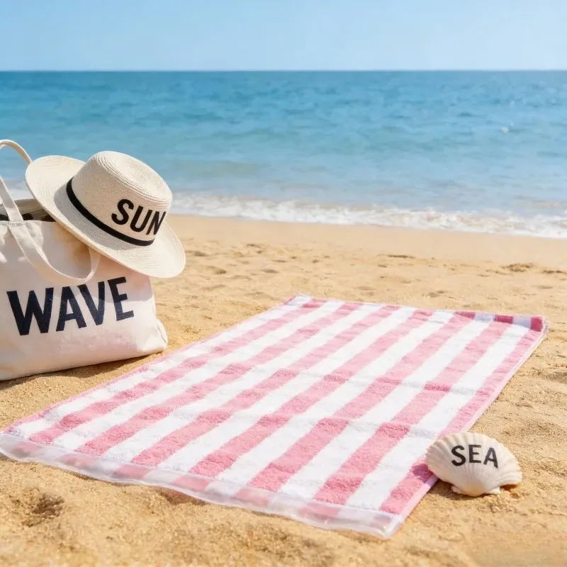 

Быстросохнущее впитывающее пляжное полотенце сине-белое в полоску, большое банное полотенце для отпуска