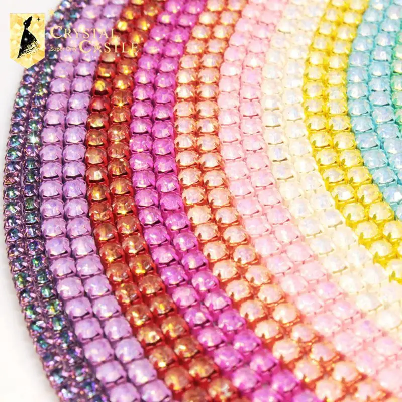 Bonbonrosa Strassbesatzrolle für Kleidung, Haare, dekorative Besätze, Nähte, Tassenkette, Streifen, Nähzubehör, Bastelkristall – Detail 3