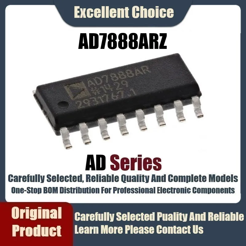 2-5Pcs/Lot Original Authentic SMD AD7888ARZ   Package SOP-16 ADC Conversion Chip IC AD7888