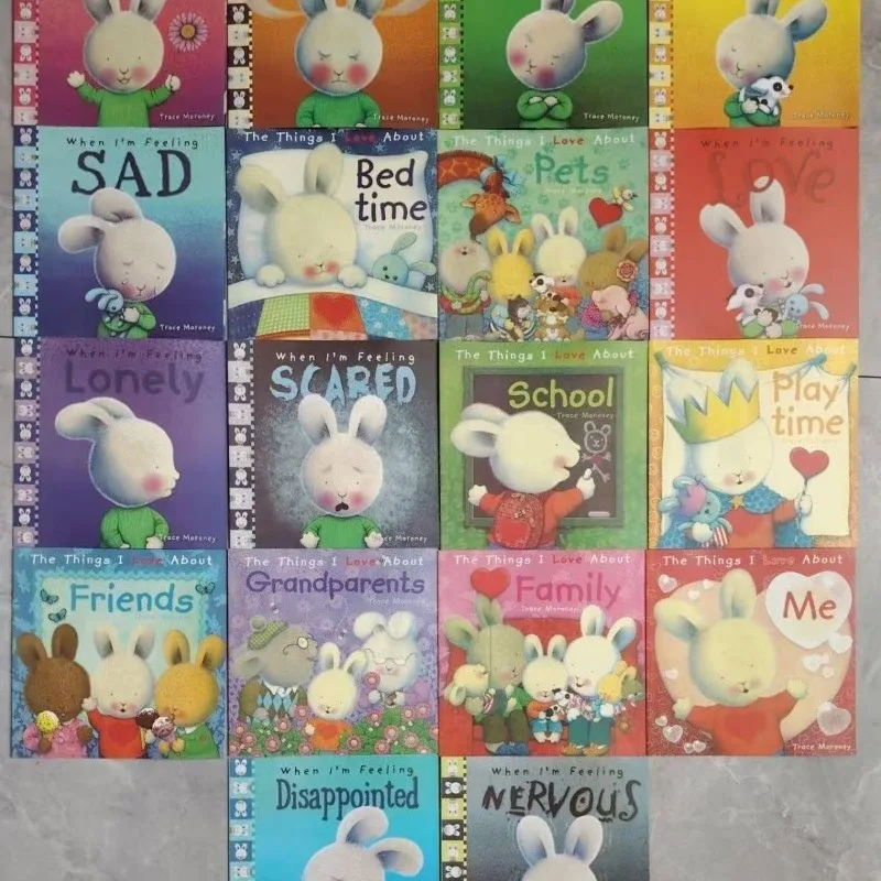 18 Books/set When I 'm Feeling Hairy Rabbit Picture Story Reading Book English Baby Regulate Emotion Management Books