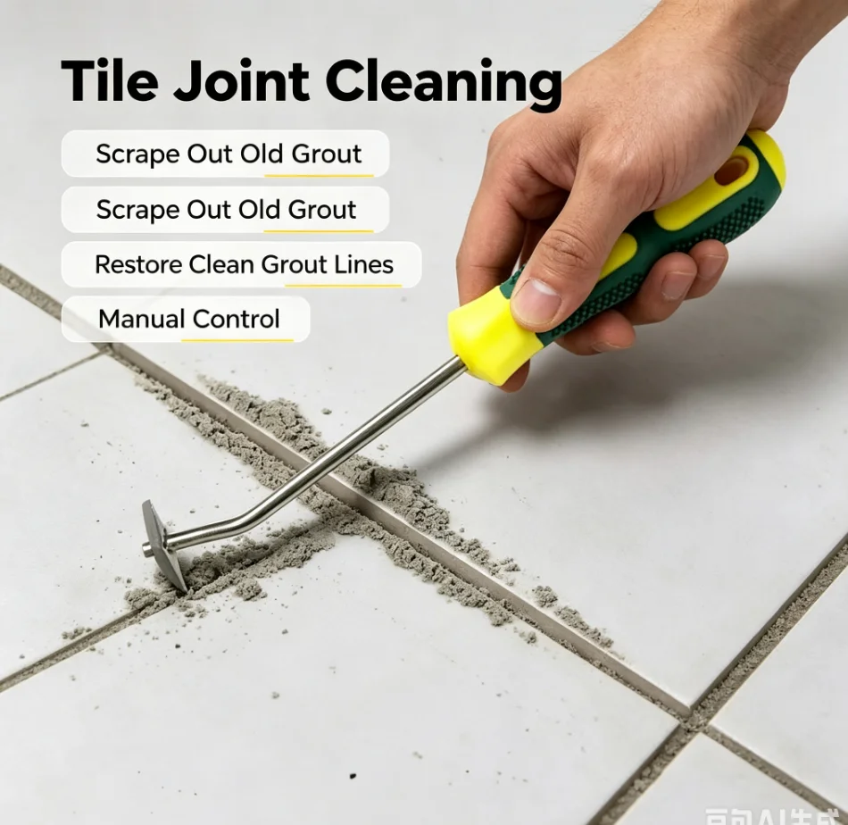 Professional Ceramic Tile Grout Remover Tungsten Steel Tiles Gap Cleaner Drill Bit for Floor Wall Seam Cement Cleaning Hand Tool