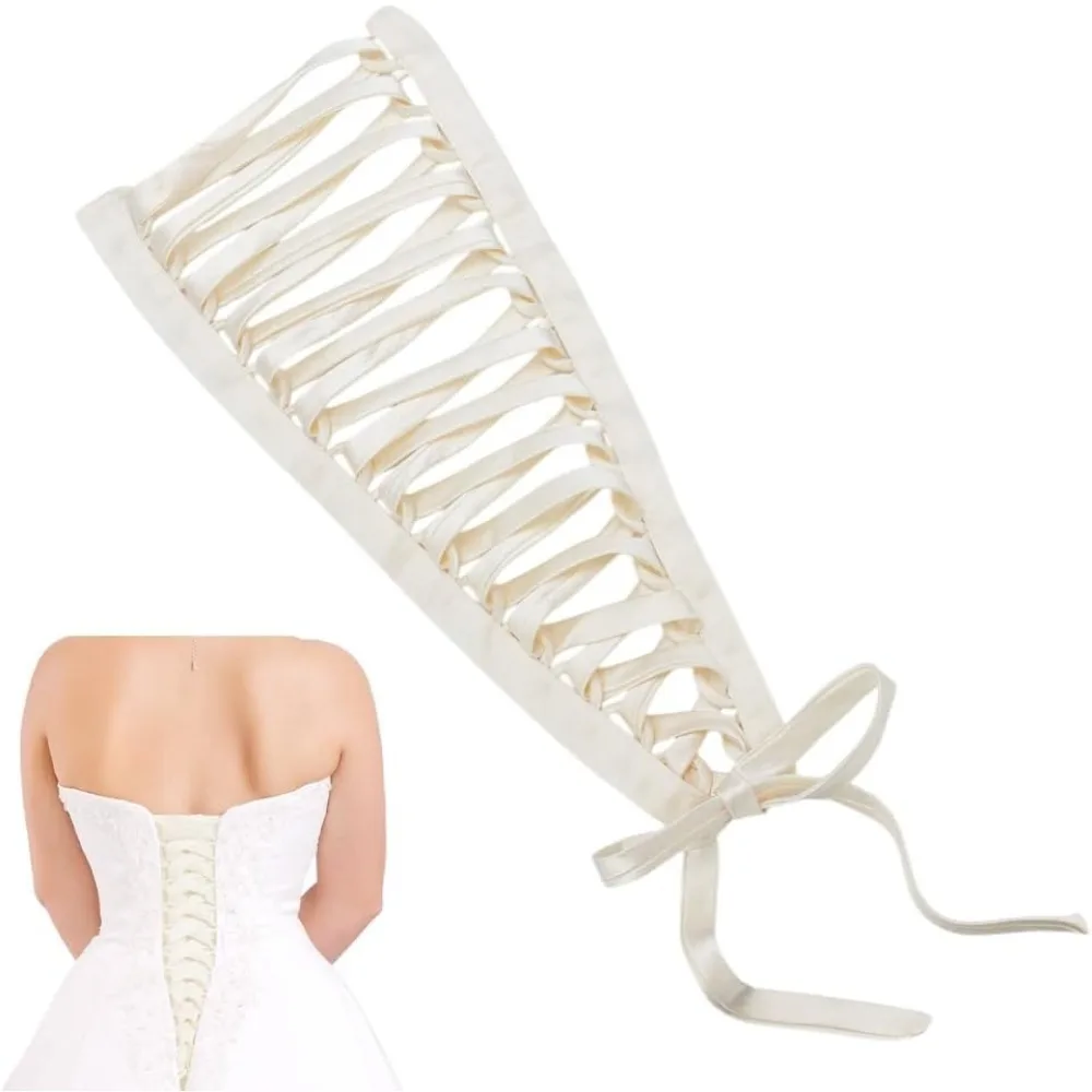 Damen-Kleid-Korsett-Set, 167,6 cm, Damen-Krawattenrücken für Hochzeit, Brautkleid, 19-Zoll-Hochzeitskleid, Schlaufen, verstellbares Korsett